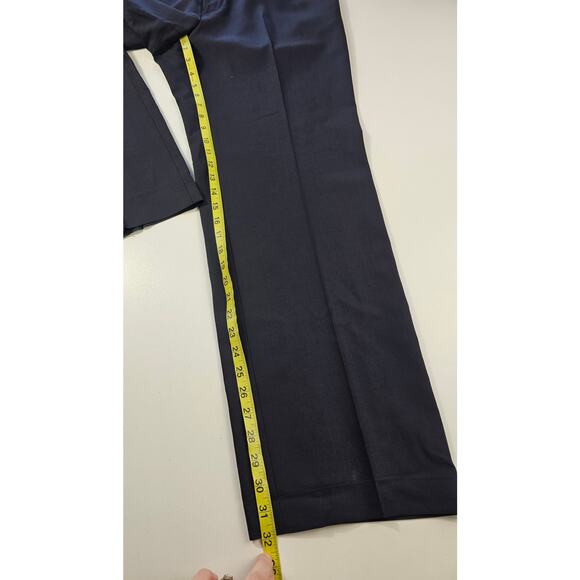 Hugo Boss size 36 dark navy 100% wool dress pants flat front EUC vintage chuck U - Picture 9 of 10